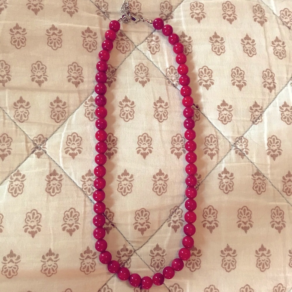 Red coral beaded necklace